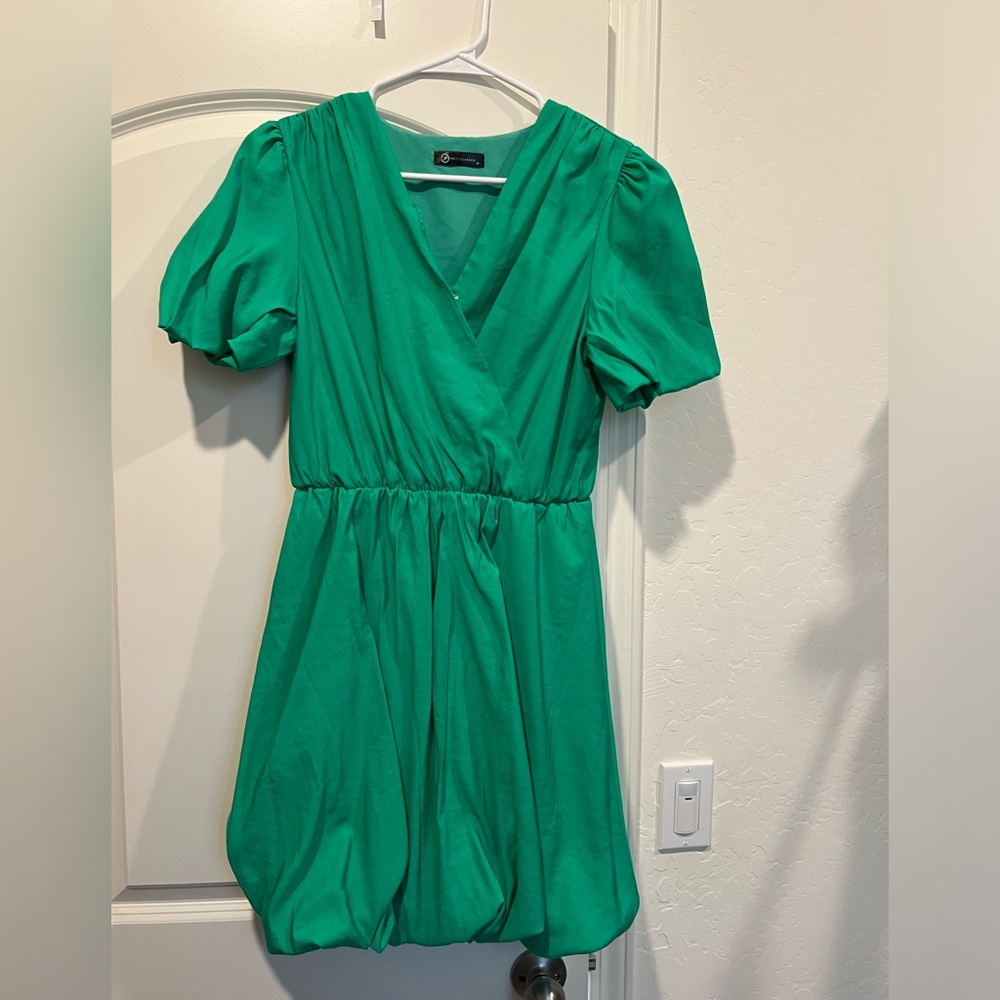 Green mini dress